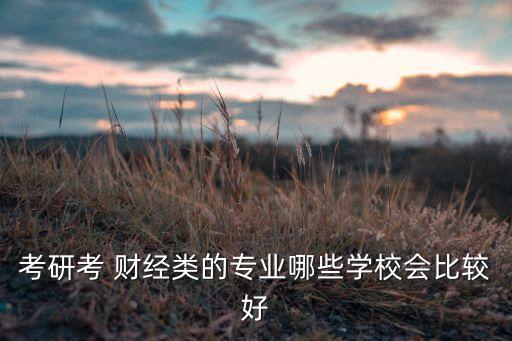 考研考 財(cái)經(jīng)類的專業(yè)哪些學(xué)校會比較好