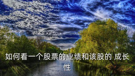 如何看一個(gè)股票的業(yè)績(jī)和該股的 成長(zhǎng)性