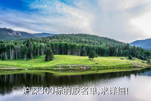 滬深300標(biāo)的股名單,求詳細(xì)!