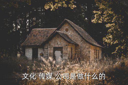 文化 傳媒 公司是做什么的