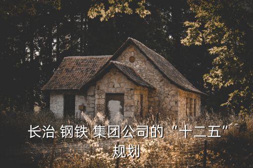  長治 鋼鐵 集團公司的“十二五”規(guī)劃