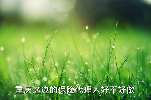 重慶這邊的保險(xiǎn)代理人好不好做