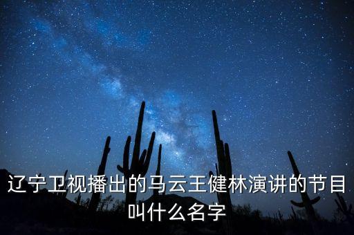 遼寧衛(wèi)視播出的馬云王健林演講的節(jié)目叫什么名字