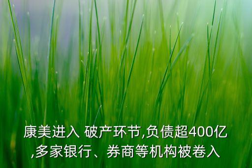 康美進(jìn)入 破產(chǎn)環(huán)節(jié),負(fù)債超400億,多家銀行、券商等機(jī)構(gòu)被卷入