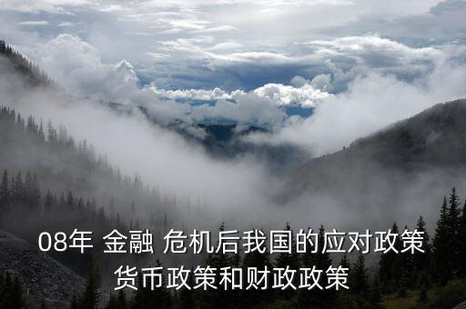 08年 金融 危機(jī)后我國的應(yīng)對政策貨幣政策和財(cái)政政策