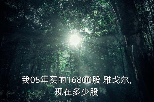 我05年買(mǎi)的16800股 雅戈?duì)?現(xiàn)在多少股