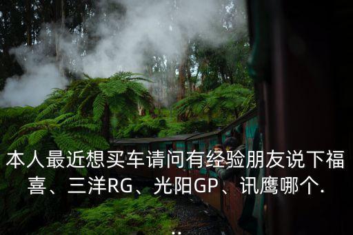 本人最近想買車請問有經驗朋友說下福喜、三洋RG、光陽GP、訊鷹哪個...