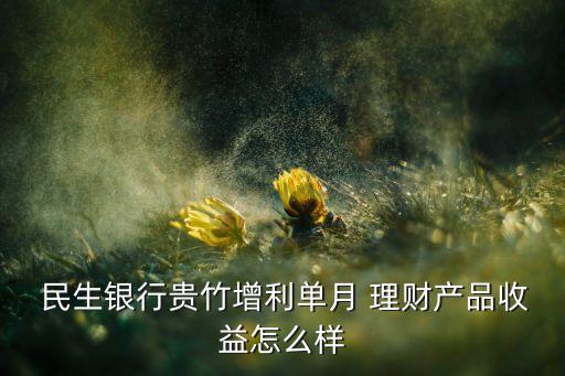  民生銀行貴竹增利單月 理財(cái)產(chǎn)品收益怎么樣