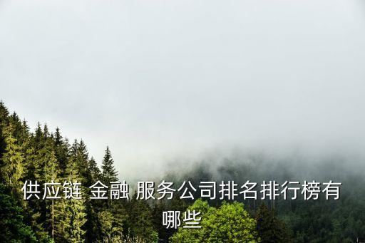 供應(yīng)鏈 金融 服務(wù)公司排名排行榜有哪些