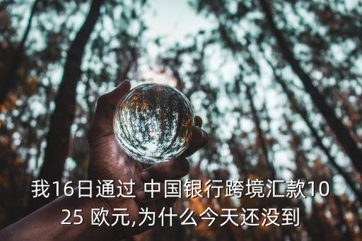 我16日通過 中國銀行跨境匯款1025 歐元,為什么今天還沒到