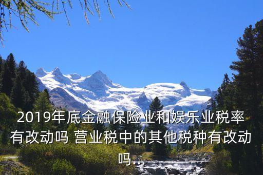 2019年底金融保險業(yè)和娛樂業(yè)稅率有改動嗎 營業(yè)稅中的其他稅種有改動嗎...