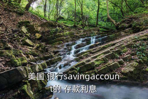 美國(guó) 銀行savingaccount的 存款利息