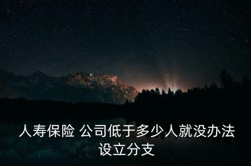  人壽保險 公司低于多少人就沒辦法 設(shè)立分支