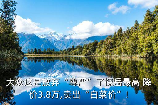 大眾這是放棄“尊嚴”了探岳最高 降價3.8萬,賣出“白菜價”!