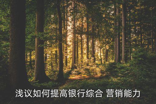 淺議如何提高銀行綜合 營(yíng)銷(xiāo)能力