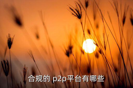 合規(guī)的 p2p平臺(tái)有哪些