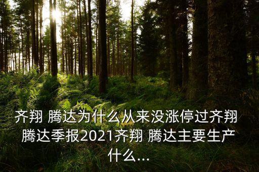 齊翔 騰達為什么從來沒漲停過齊翔 騰達季報2021齊翔 騰達主要生產什么...