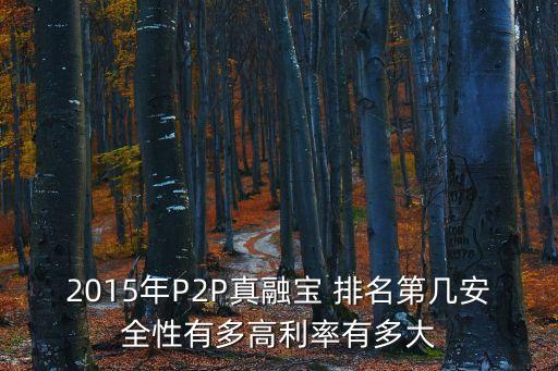 2015年P(guān)2P真融寶 排名第幾安全性有多高利率有多大