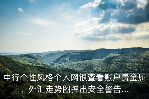 中行個性風(fēng)格個人網(wǎng)銀查看賬戶貴金屬、外匯走勢圖彈出安全警告...