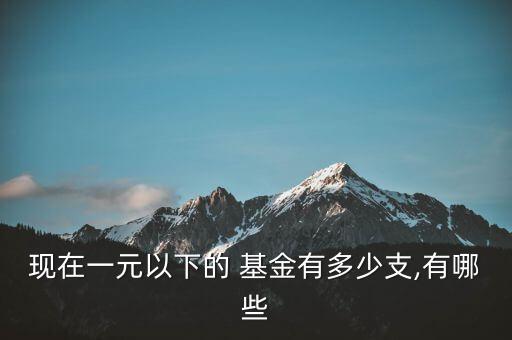 現(xiàn)在一元以下的 基金有多少支,有哪些