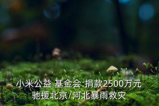 小米公益 基金會(huì):捐款2500萬(wàn)元馳援北京/河北暴雨救災(zāi)