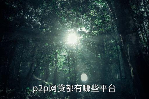 p2p網(wǎng)貸都有哪些平臺