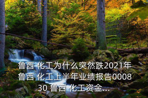  魯西 化工為什么突然跌2021年 魯西 化工上半年業(yè)績(jī)報(bào)告000830 魯西 化工資金...