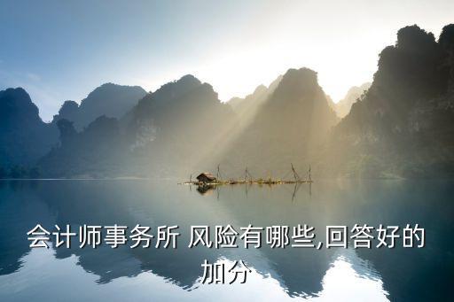 會(huì)計(jì)師事務(wù)所 風(fēng)險(xiǎn)有哪些,回答好的加分