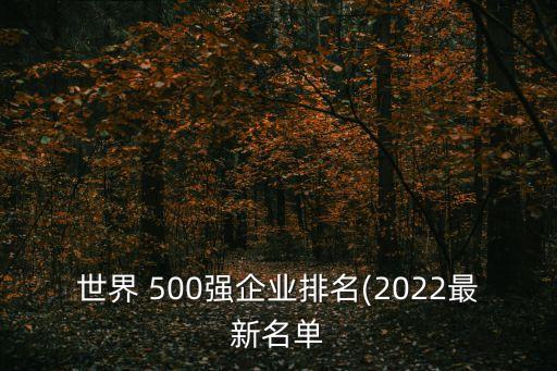 世界 500強企業(yè)排名(2022最新名單