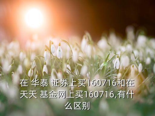 在 華泰 證券上買(mǎi)160716和在天天 基金網(wǎng)上買(mǎi)160716,有什么區(qū)別