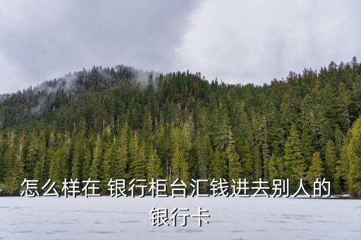 怎么樣在 銀行柜臺匯錢進(jìn)去別人的 銀行卡