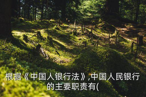 根據《中國人銀行法》,中國人民銀行的主要職責有(