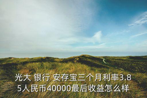 光大 銀行 安存寶三個(gè)月利率3.85人民幣40000最后收益怎么樣