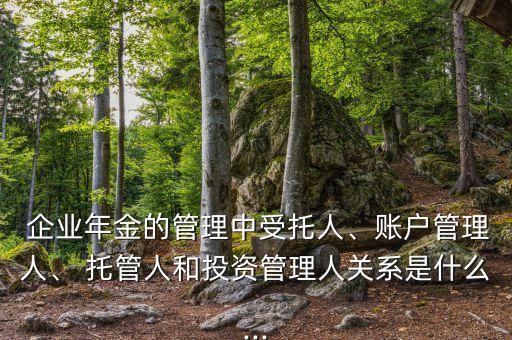  企業(yè)年金的管理中受托人、賬戶管理人、 托管人和投資管理人關(guān)系是什么...