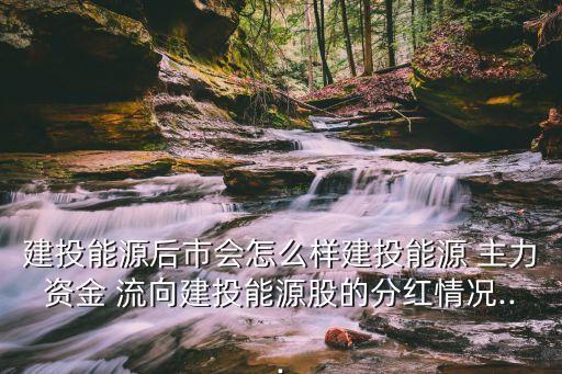 建投能源后市會怎么樣建投能源 主力資金 流向建投能源股的分紅情況...