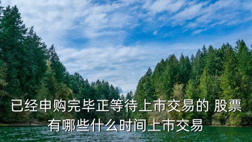 已經(jīng)申購完畢正等待上市交易的 股票有哪些什么時間上市交易