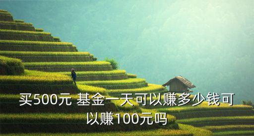 買(mǎi)500元 基金一天可以賺多少錢(qián)可以賺100元嗎