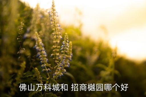  佛山萬(wàn)科城和 招商樾園哪個(gè)好