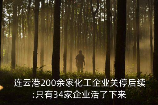  連云港200余家化工企業(yè)關(guān)停后續(xù):只有34家企業(yè)活了下來(lái)