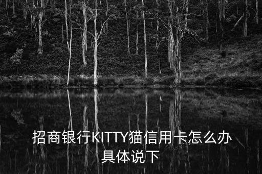  招商銀行KITTY貓信用卡怎么辦具體說下