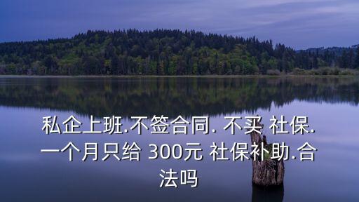 私企上班.不簽合同. 不買(mǎi) 社保.一個(gè)月只給 300元 社保補(bǔ)助.合法嗎