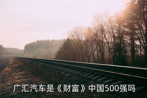  廣匯汽車是《財(cái)富》中國500強(qiáng)嗎